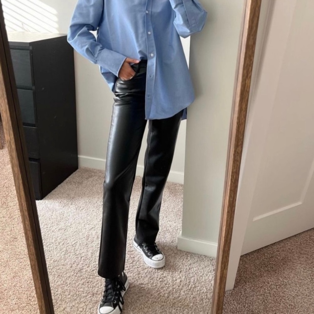 Aritzia wilfred melina faux leather pants black - Picture 2 of 12